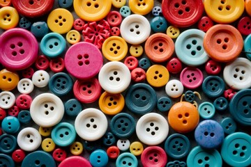 Fototapeta premium Bird's Eye View of Vibrant Button Mosaic