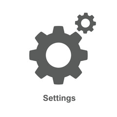 Simple Gray Gear Icon Representing Settings