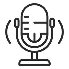 Voice Assistant outline icon on white background