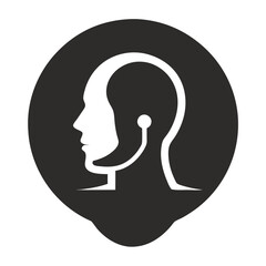 Voice Assistant silhouette icon on white background