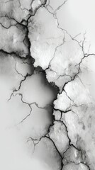 Cracked earth under a dry climate showcases the impact of drought on natural landscapes in monochrome tones