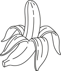 껍질 깐 바나나 라인 드로잉
Banana line art for coloring
