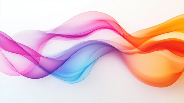 Abstract background with dynamic waves in pink, orange, blue and purple colors. Mechanical ocean waves.