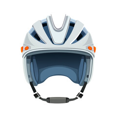 A sleek and modern white bicycle helmet with integrated lights.