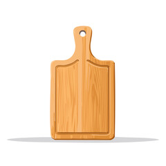 Cartoon Illustration of a Wooden Cutting Board and Rectangle