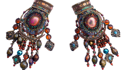 Tribal Belly Dance Arm Cuffs on the Transparent Background