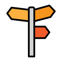 Street Sign Vector Filled Icon Design