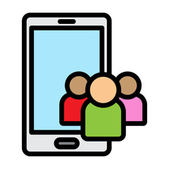 Community App Vector Filled Icon Design
