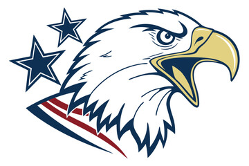 An eagle head with stars and stripes showcases freedom and patriotic symbolism effectively