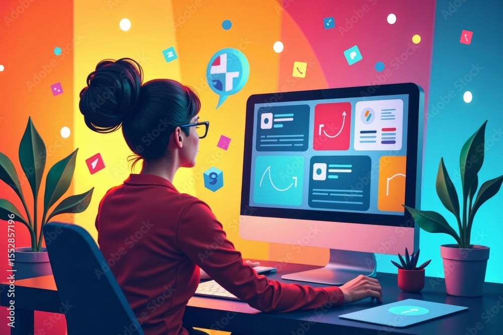 Aufkleber Designer Enhancing a Web Page Surrounded by Dynamic Graphics and Design Elements.