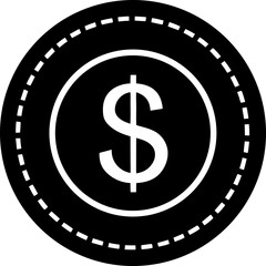 dollar icon on metal button