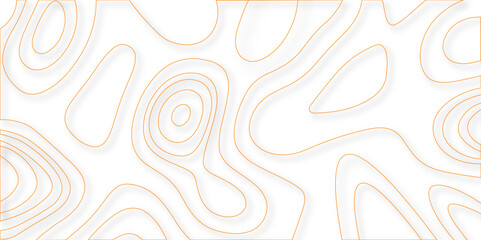 Modern design with White background with topographic wavy pate for decoration. Abstract white golden Topographic line map background with shadows. Contour elevation topographic and textured Background