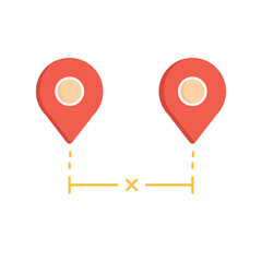 Location Markers with Distance Indicator Icon