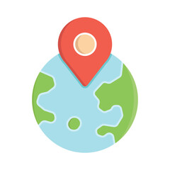 Obraz premium Location Marker on Globe Icon