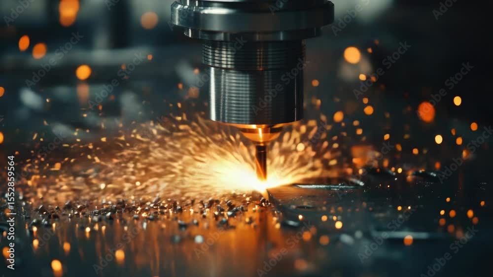 Fototapete a close-up shot of a machine emitting sparks, suitable for use in technology-related contexts