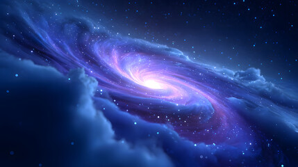 Cosmic nebula birth and swirling galaxies emerging from a blinding white explosion