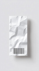 white crumpled paper,  crumpled white paper ticket
