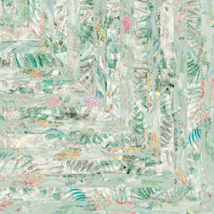 Wallpaper pattern made of cement, stone or marble grunge and some flower or geometries.