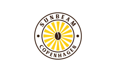 coffee shop with sun logo template 