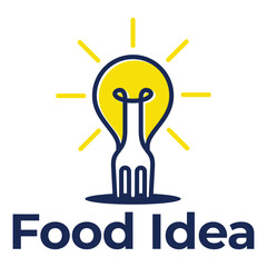 food recipe idea flat minimalist logo design