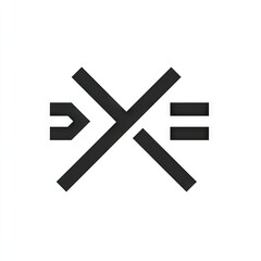 Obraz premium Abstract logo featuring bold, black, intersecting lines forming a stylized 
