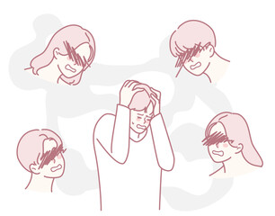 A person experiencing significant mental stress, surrounded by shadowed figures symbolizing deep inner turmoil