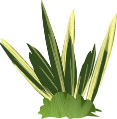 Stylized Green and Yellow Plant Clump
