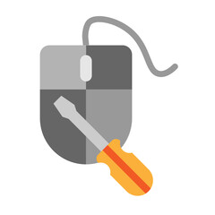 Mouse Repair Vector Flat Icon Design