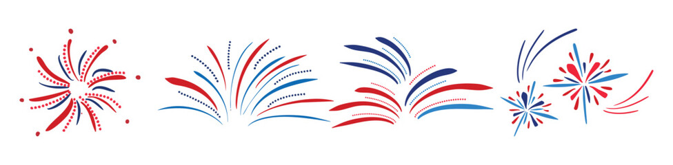 Obraz premium Fourth of July Fireworks Set