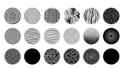 Collection of 20 Circular Abstract Patterns Vector Graphics EPS