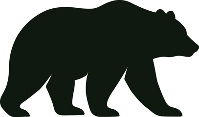 Standing Bear Silhouette - Powerful Wild Creature Vector