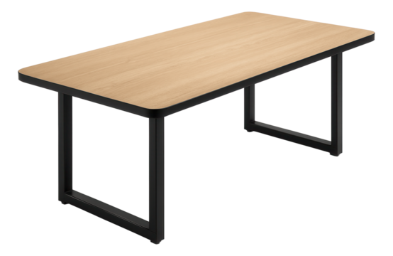 A cafeteria-style dining table with a durable laminate surface for an office break room.