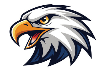 Obraz premium Aggressive eagle head features sharp details with intense eyes and feathered texture creating a fierce impression