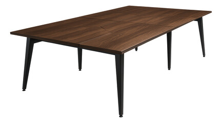 A large conference table with a modular design, ideal for a corporate office meeting room.