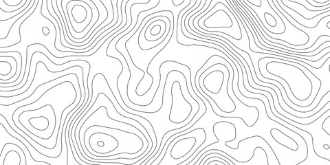 Black and White Map Pattern – Abstract Elevation Contour Line Vector Art.