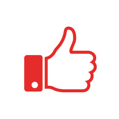 Red Thumbs Up Icon on White Background