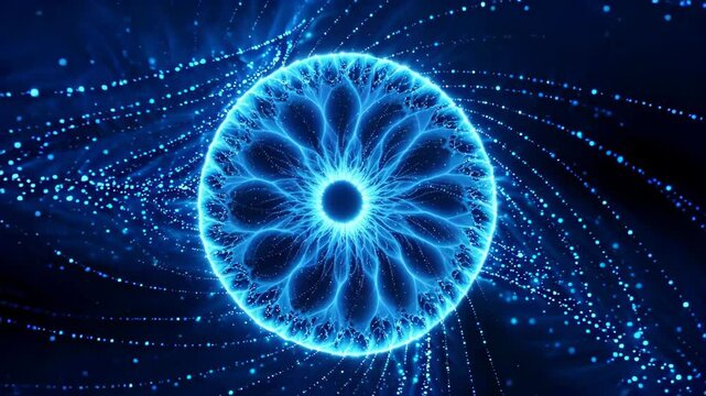 Blue Particle Light Effect Abstract Pattern Blue Halo Energy Blooms