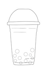 Minimalist vector illustration of a bubble tea cup. Trendy cold drink icon, perfect for summer designs, cafe branding, menu decoration, and lifestyle content.
