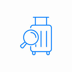inspect luggage icon sign vector