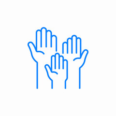 raised hands icon sign vector