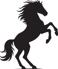 Minimalistic Silhouette of a Rearing Horse