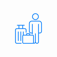 traveler with luggage icon sign vector