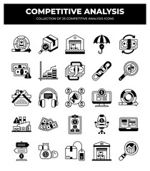Competitive Analysis: 25 Essential Icons for Business Strategy