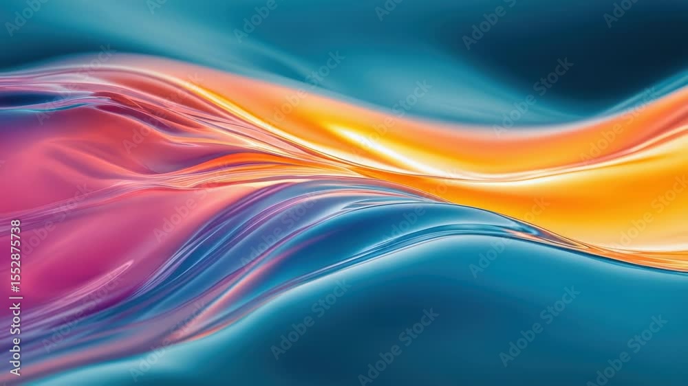 Poster A vibrant and dynamic image of a wave of colored liquid in close-up, suitable for use in science or education contexts