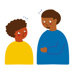黒人男性同士が会話をしてるイラスト
