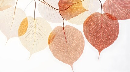 Obraz premium Translucent Skeleton Leaves Botanical Art