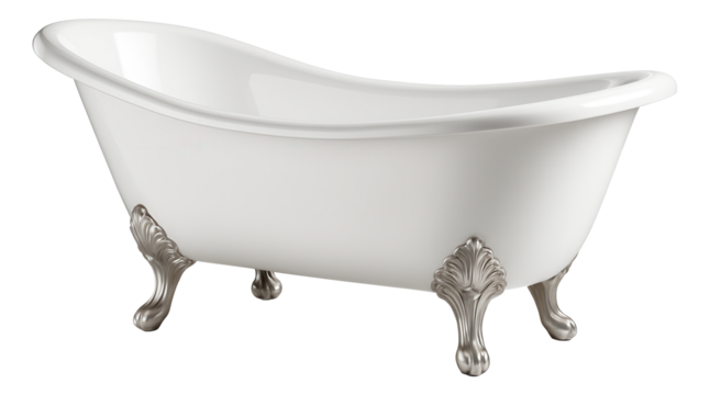 A vintage-style clawfoot bathtub, perfect for adding a touch of elegance to a traditional bathroom.