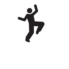 Vector art of silhouette of a person jumping in celebration isolated on white background