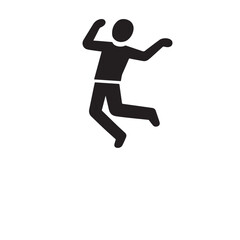 Vector art of silhouette of a person jumping in celebration isolated on white background