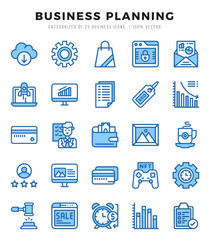 Set of Two Color Business Strategy Icons. Two Color art icon. Vector illustration